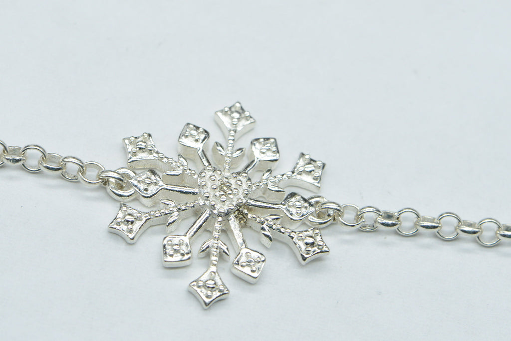Diamond Snowflake connector Bracelet Link Unfinished Jewelry Components for Jewelry Sterling Silver