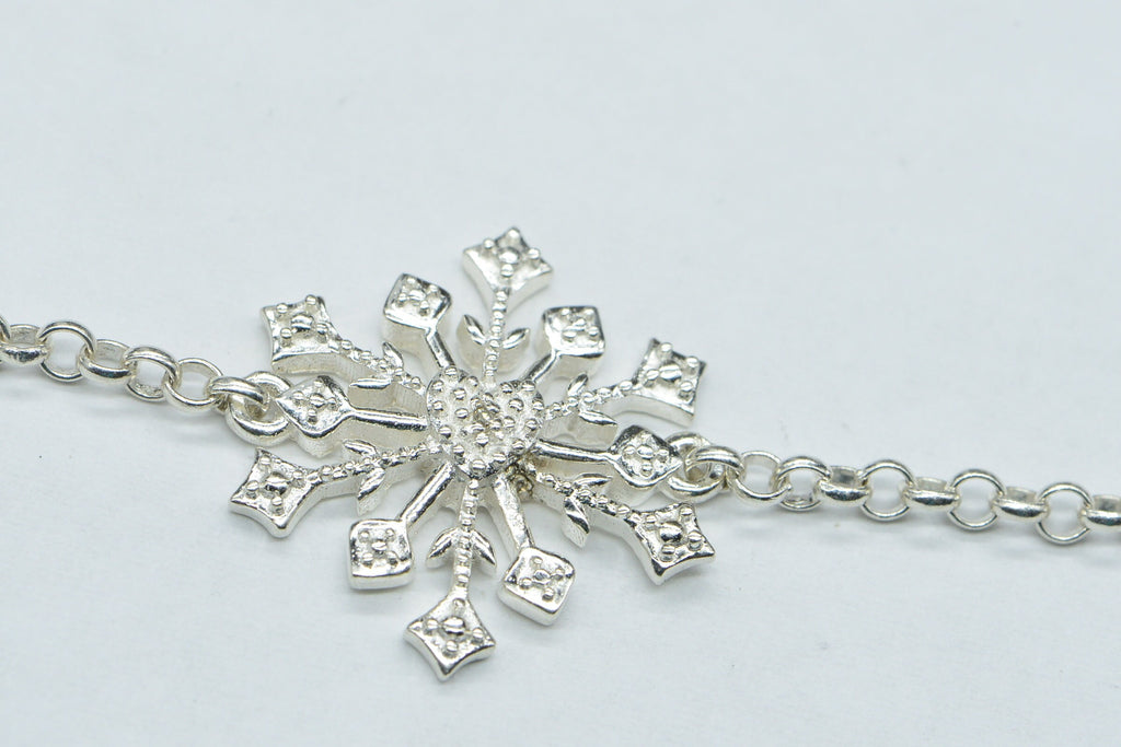 Diamond Snowflake connector Bracelet Link Unfinished Jewelry Components for Jewelry Sterling Silver