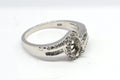 Sterling Silver Pear Cut Ring Blank: White Zircon Prong Setting, Size 11