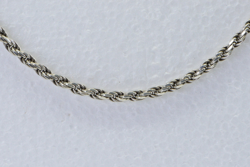 Italian Sterling Silver Diamond Cut Rope Chain - 16 inch