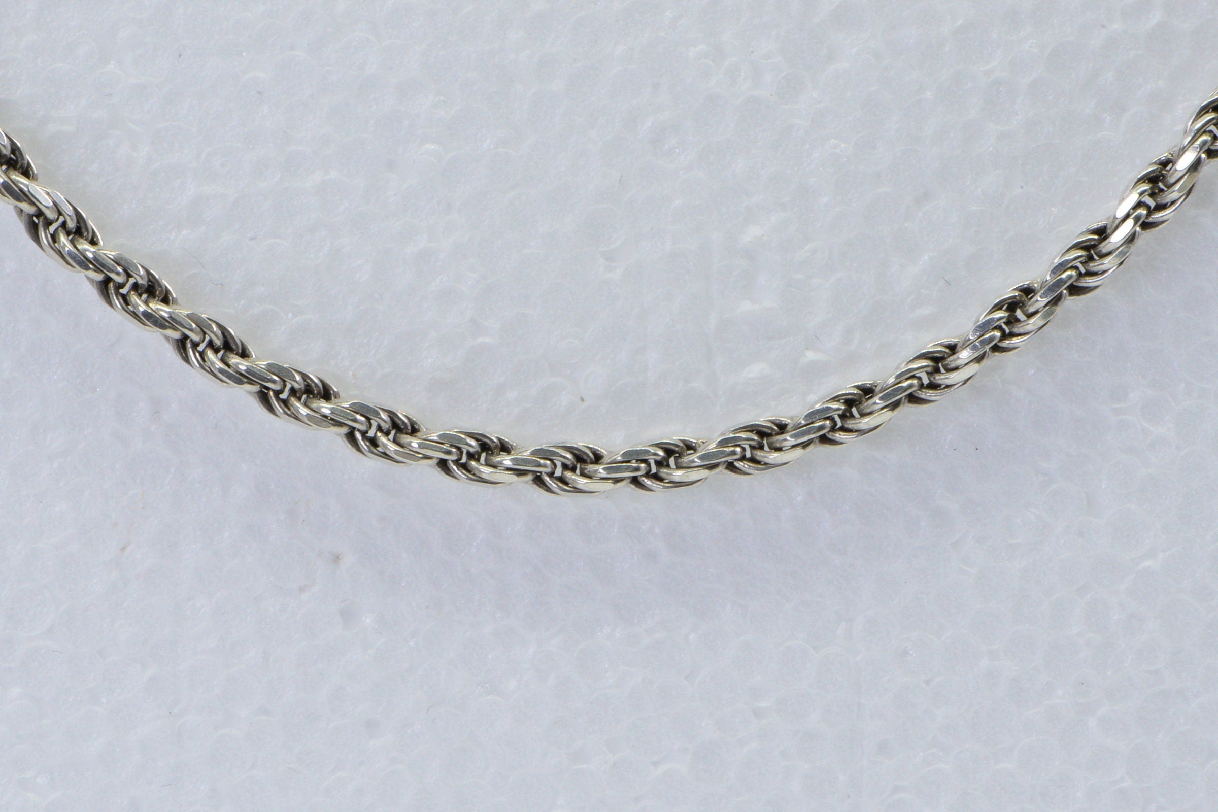Italian Sterling Silver Diamond Cut Rope Chain - 16 inch