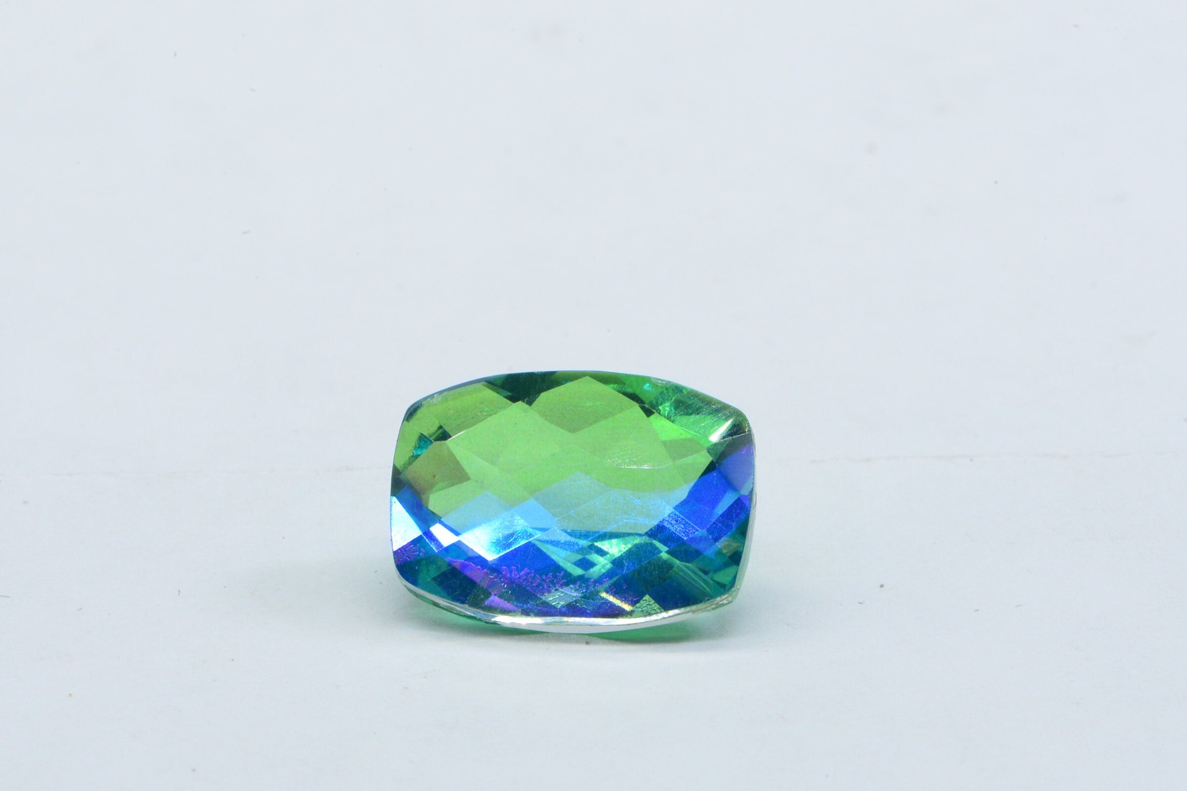 Peacock Quartz Octagon Multiple Cut 17X12X8.5mm Large Rectangle Cabochon
