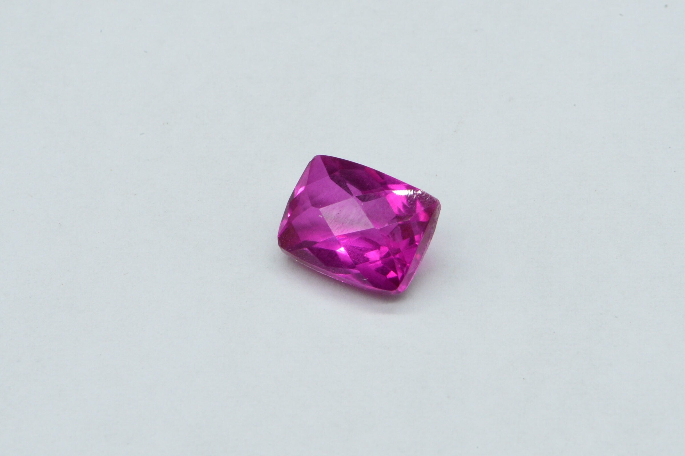 Hot Pink Rubellite Tourmaline: Emerald Cut Gemstone (9X7mm)