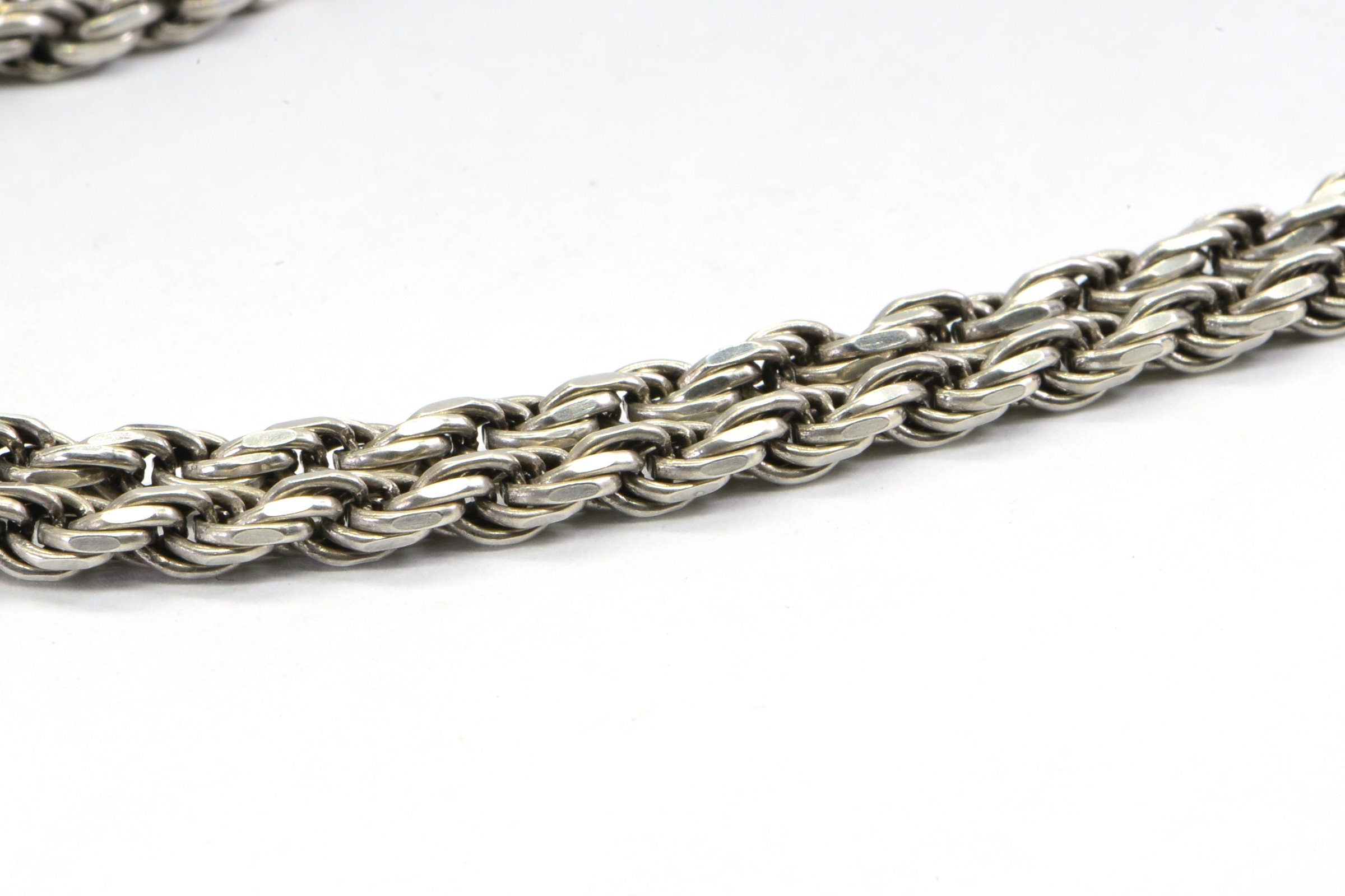 Italian Sterling Silver Diamond Cut Rope Chain - 16 inch