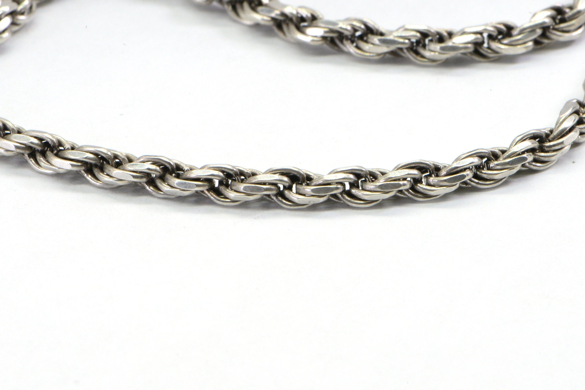 Italian Sterling Silver Diamond Cut Rope Chain - 16 inch