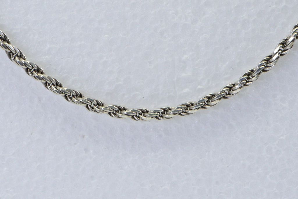 Italian Sterling Silver Diamond Cut Rope Chain - 16 inch