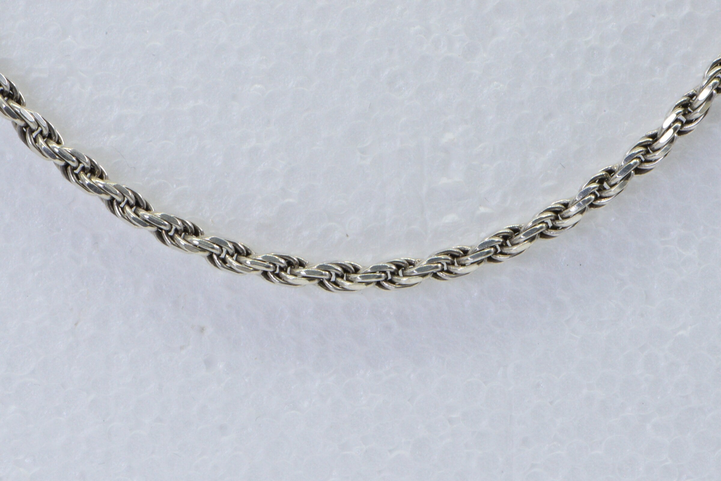 Italian Sterling Silver Diamond Cut Rope Chain - 16 inch