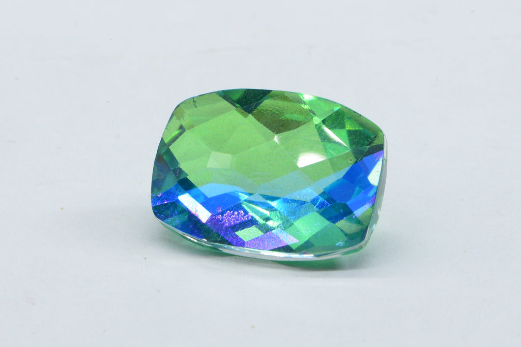 Peacock Quartz Octagon Multiple Cut 17X12X8.5mm Large Rectangle Cabochon