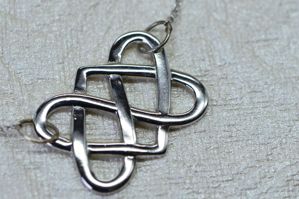 Celtic Knot Sterling Silver Pendant Necklace - 18 Inch