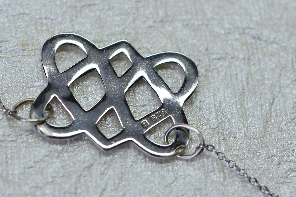 Celtic Knot Sterling Silver Pendant Necklace - 18 Inch