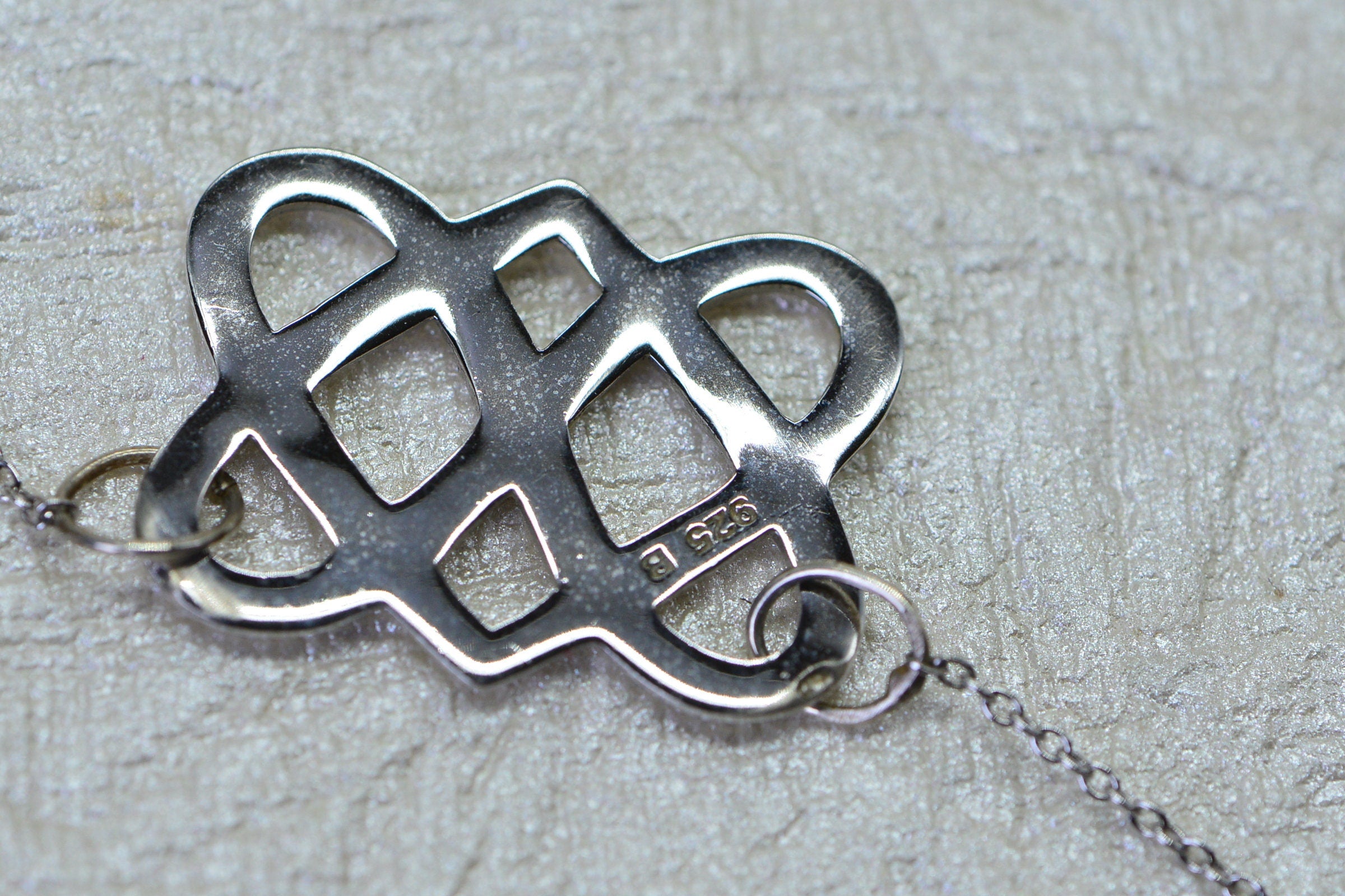 Celtic Knot Sterling Silver Pendant Necklace - 18 Inch