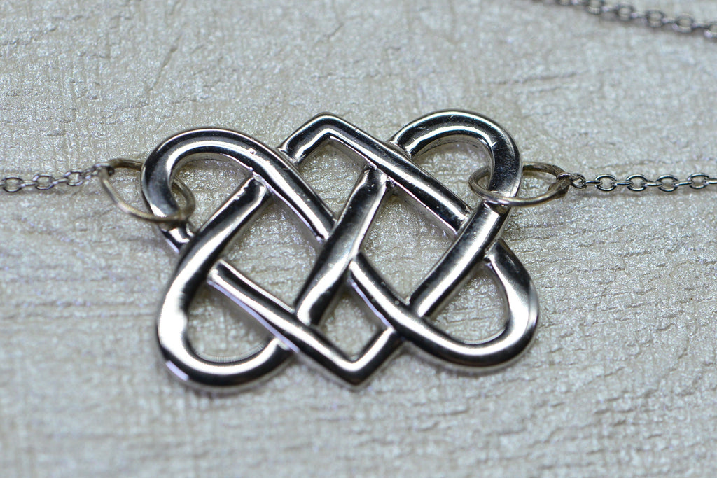 Celtic Knot Sterling Silver Pendant Necklace - 18 Inch