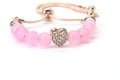 Pink Jade Rose Gold Bolo Bracelet Slide Bracelet For Women