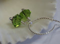Peridot Swarovski Crystal Bicone   Wire wrapped - add Dangle