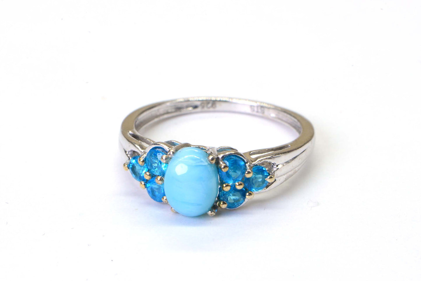 Larimar & Apatite Sterling Silver Ring, Size 6