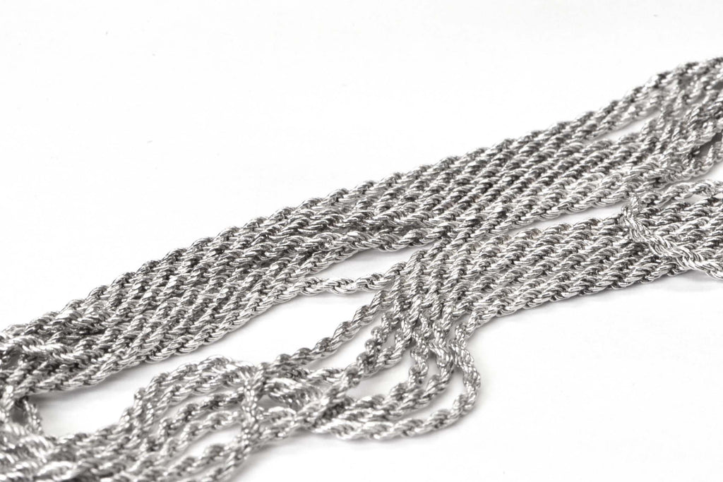 Diamond Cut Rope Chain Italian Sterling Silver Extra Long 60 Inch necklace