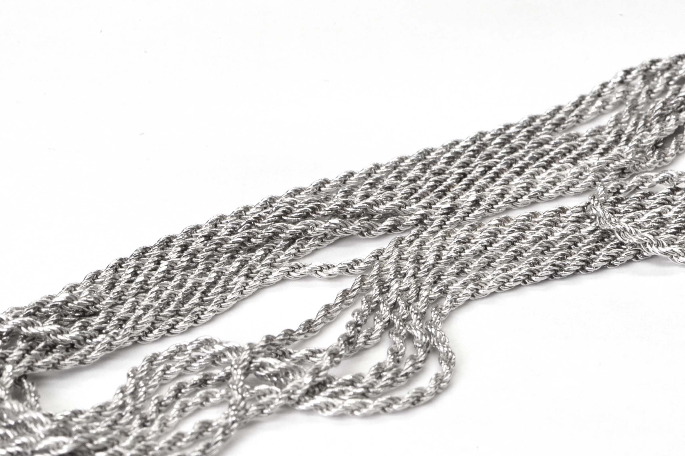Diamond Cut Rope Chain Italian Sterling Silver Extra Long 60 Inch necklace