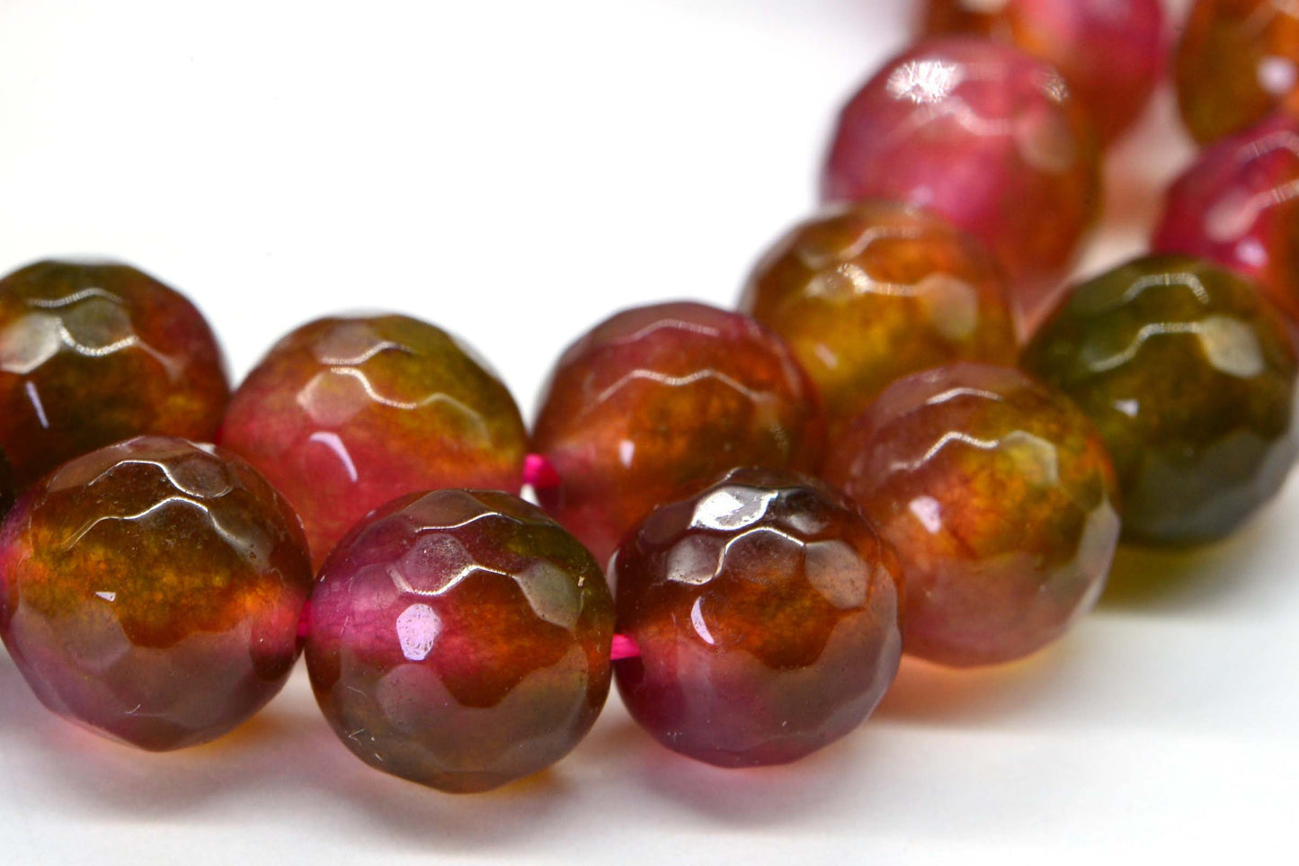 8mm Gleaming Watermelon Jade  Round Faceted  beads Natural Gemstone Beads Jewelry Making Supplies