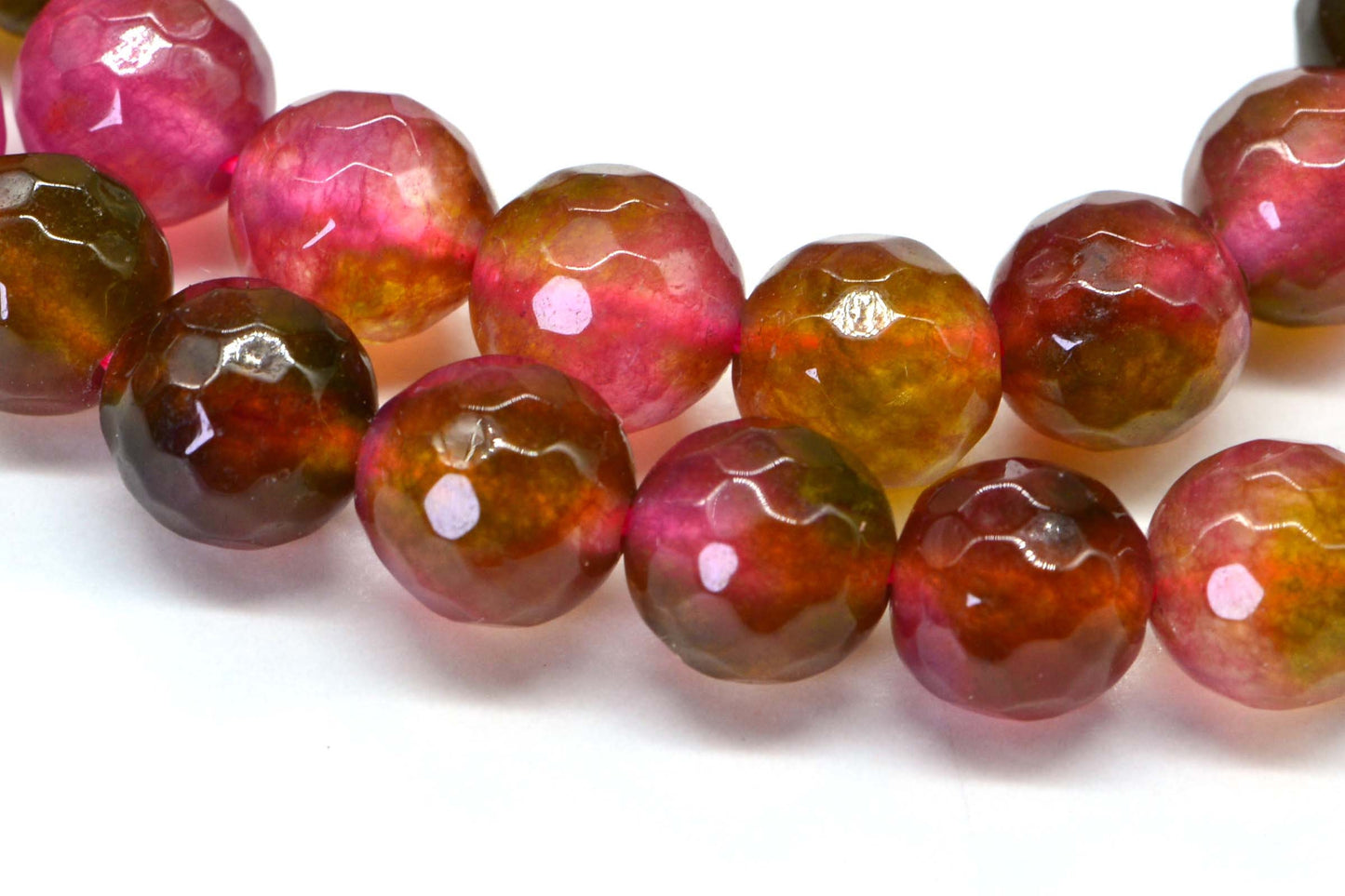 8mm Gleaming Watermelon Jade  Round Faceted  beads Natural Gemstone Beads Jewelry Making Supplies
