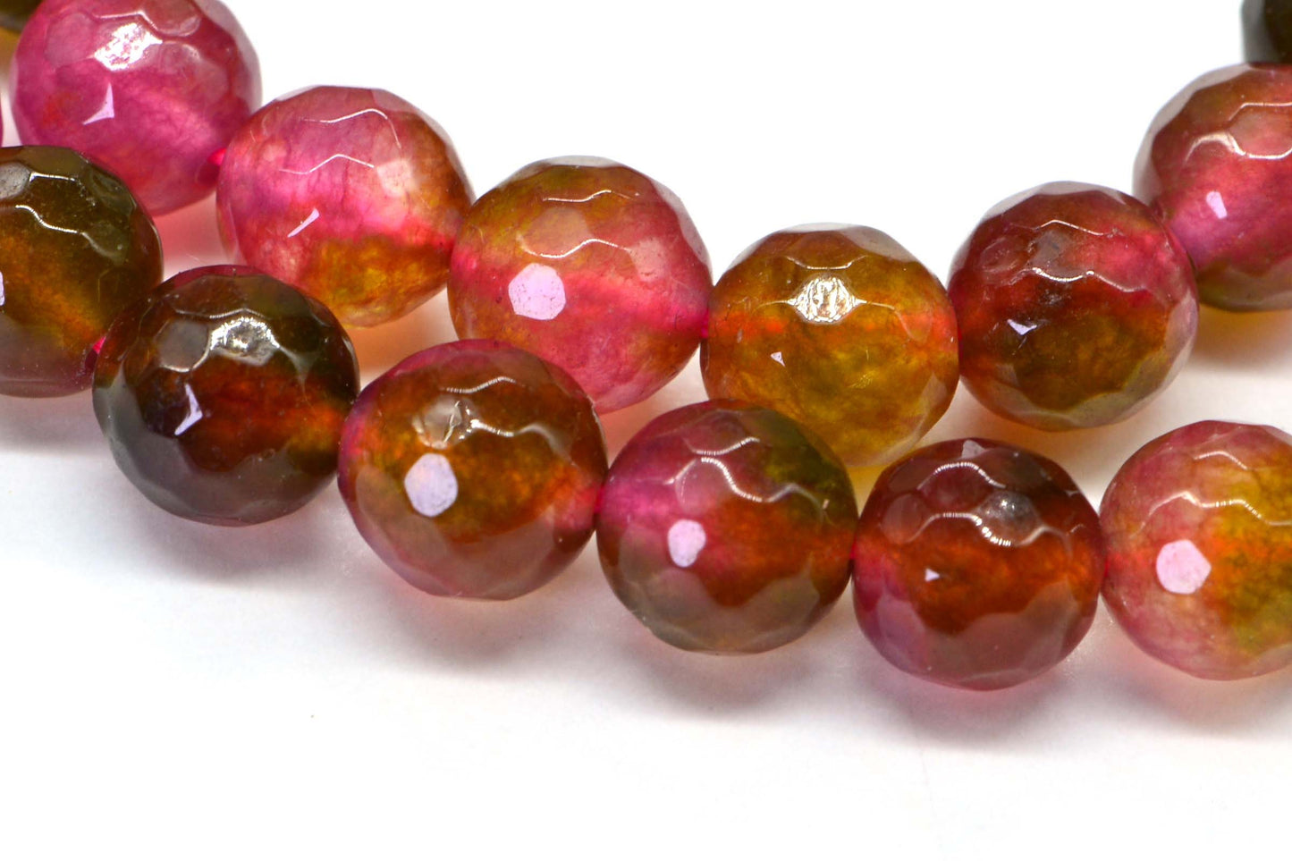 8mm Gleaming Watermelon Jade  Round Faceted  beads Natural Gemstone Beads Jewelry Making Supplies