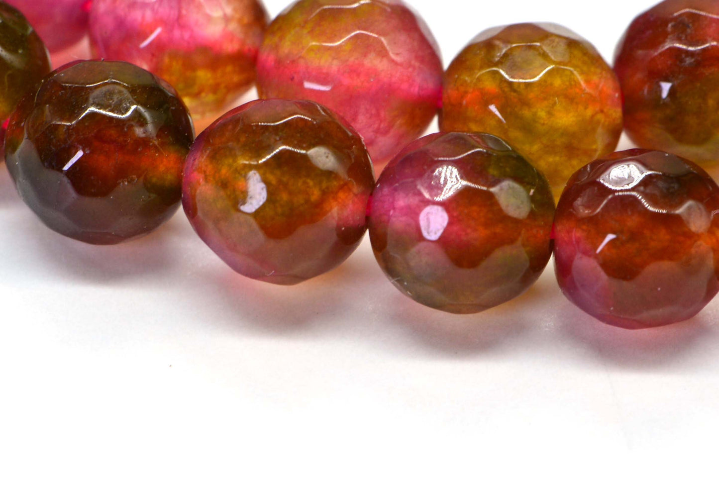 8mm Gleaming Watermelon Jade  Round Faceted  beads Natural Gemstone Beads Jewelry Making Supplies