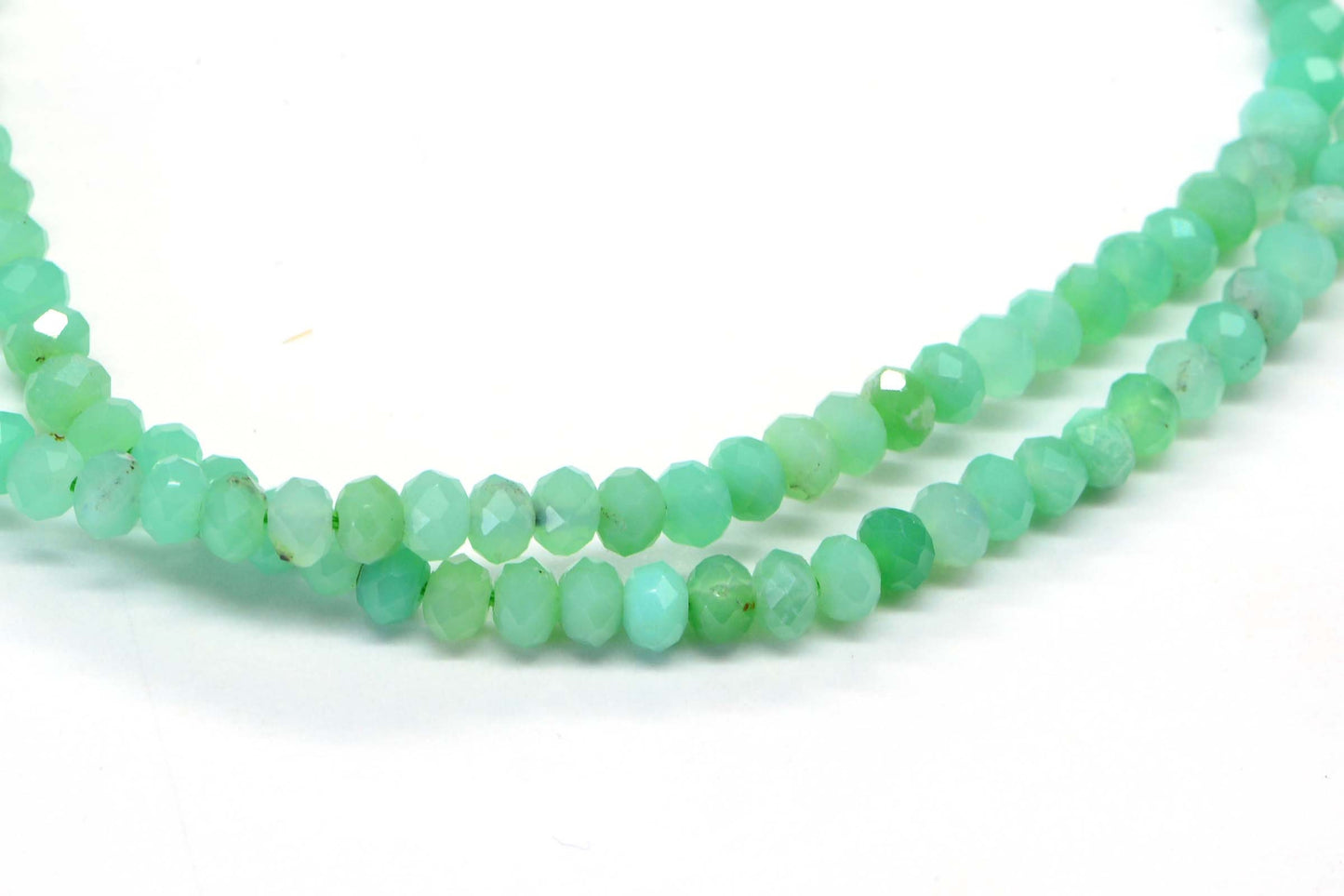 3mm Chrysoprase Faceted Rondelle Beads half strand