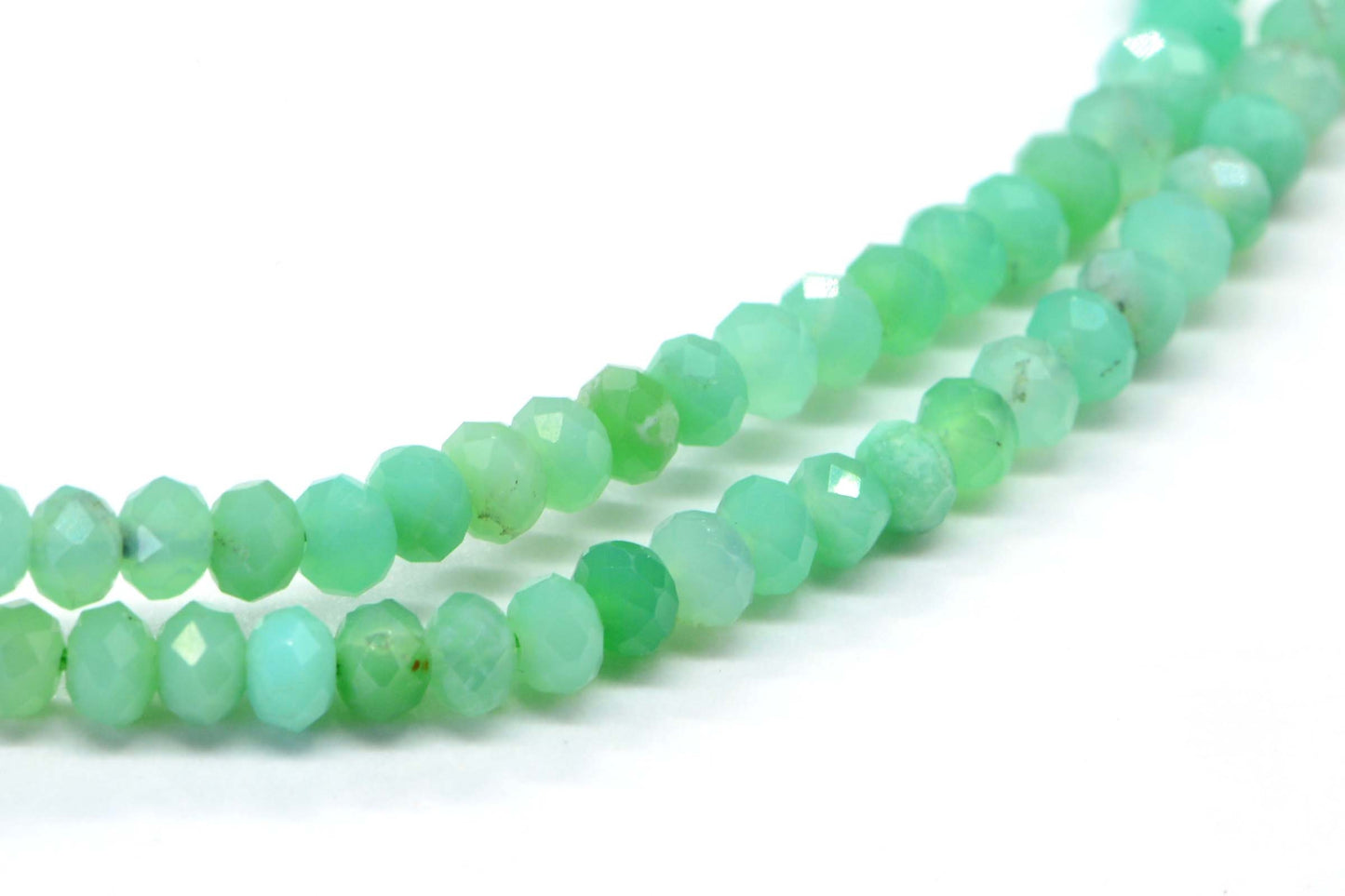 3mm Chrysoprase Faceted Rondelle Beads half strand
