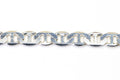 Sterling Silver Flat Mariner Chain Bracelet: Italian Rhodium Finish