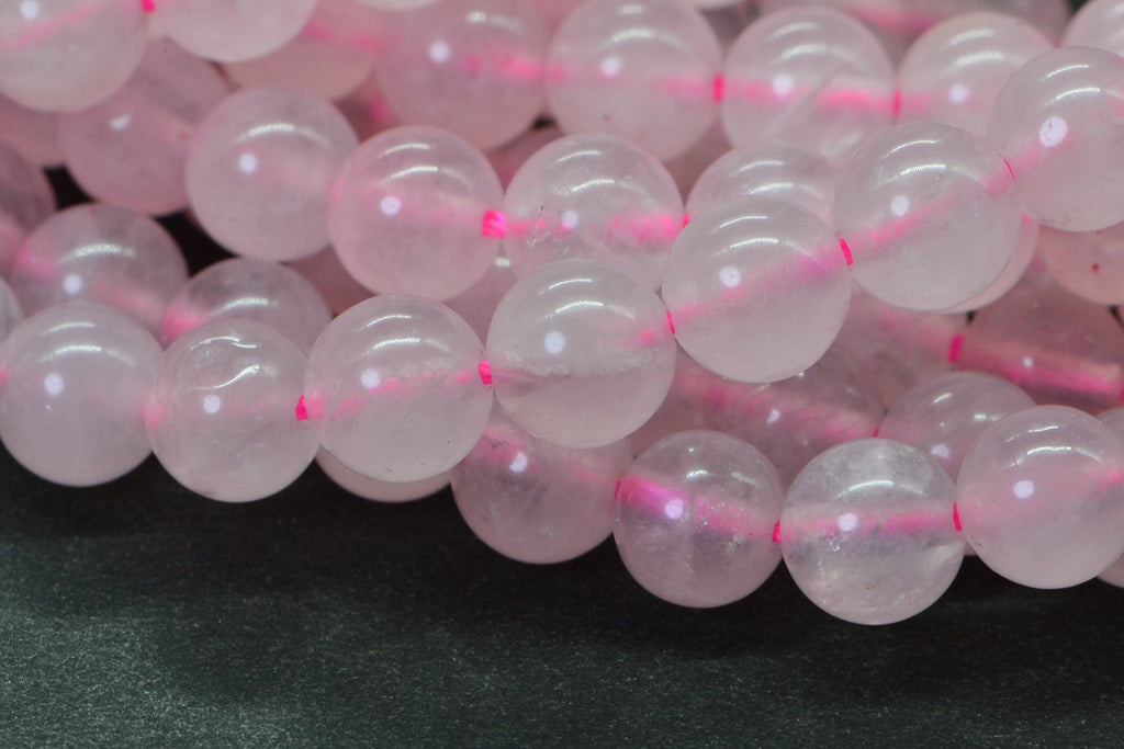 Pink Rose Quartz Beads: 6mm Round Gemstone, 15 3/4" Strand