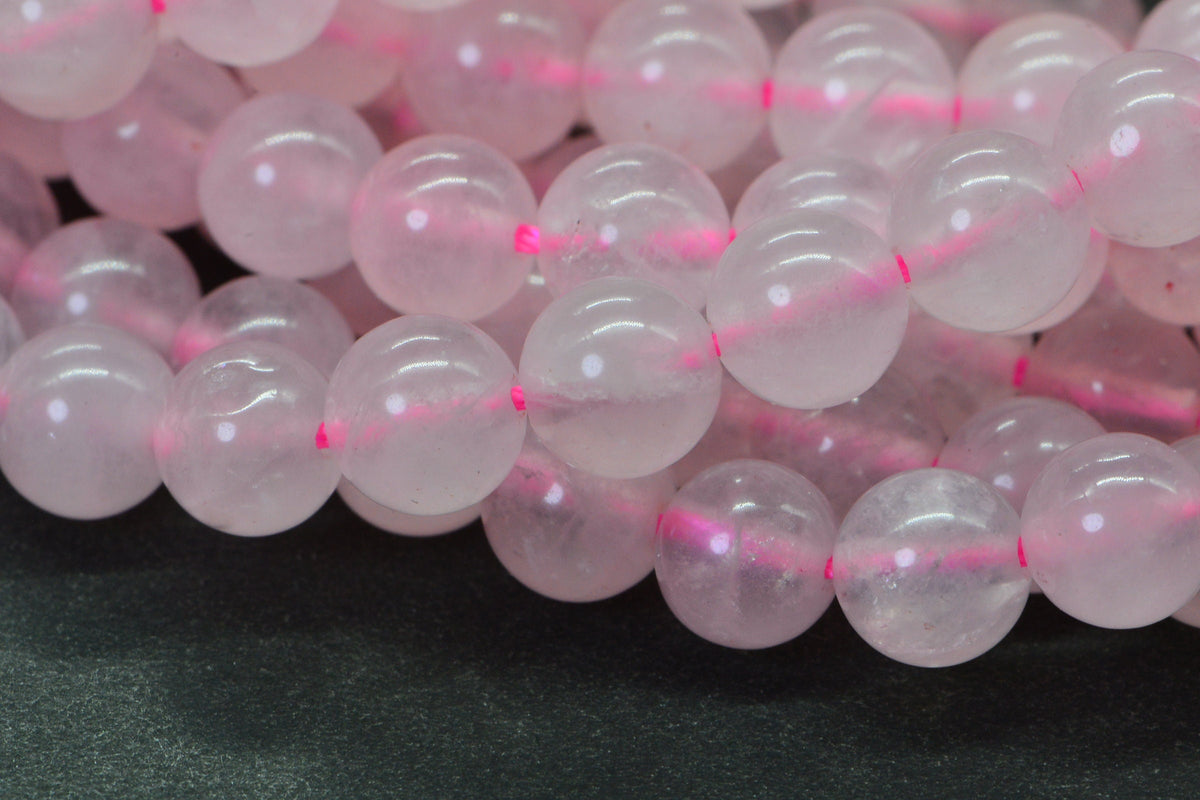 Pink Rose Quartz Beads: 6mm Round Gemstone, 15 3/4" Strand