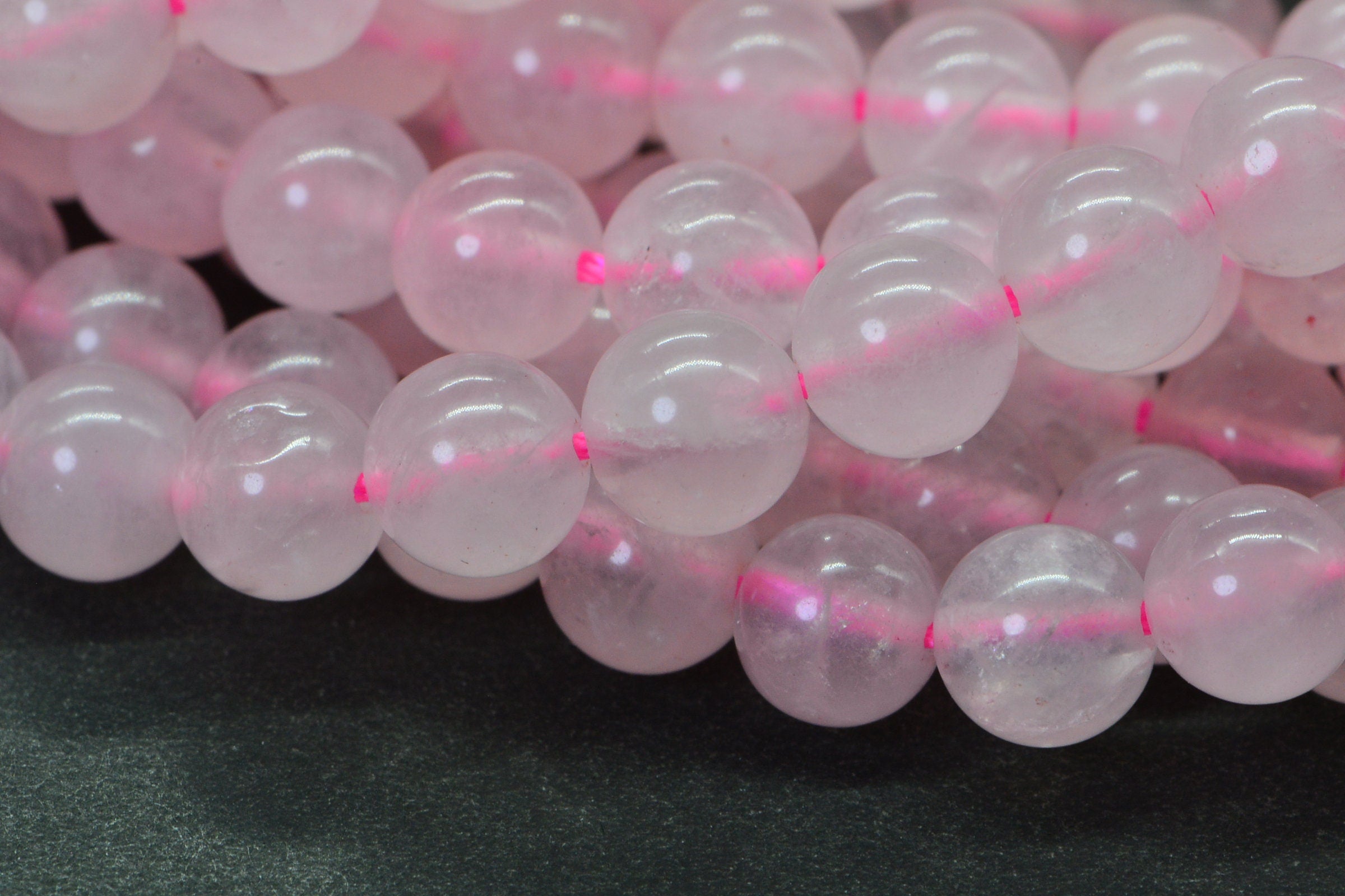 Pink Rose Quartz Beads: 6mm Round Gemstone, 15 3/4" Strand