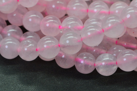 Pink Rose Quartz Beads: 6mm Round Gemstone, 15 3/4" Strand