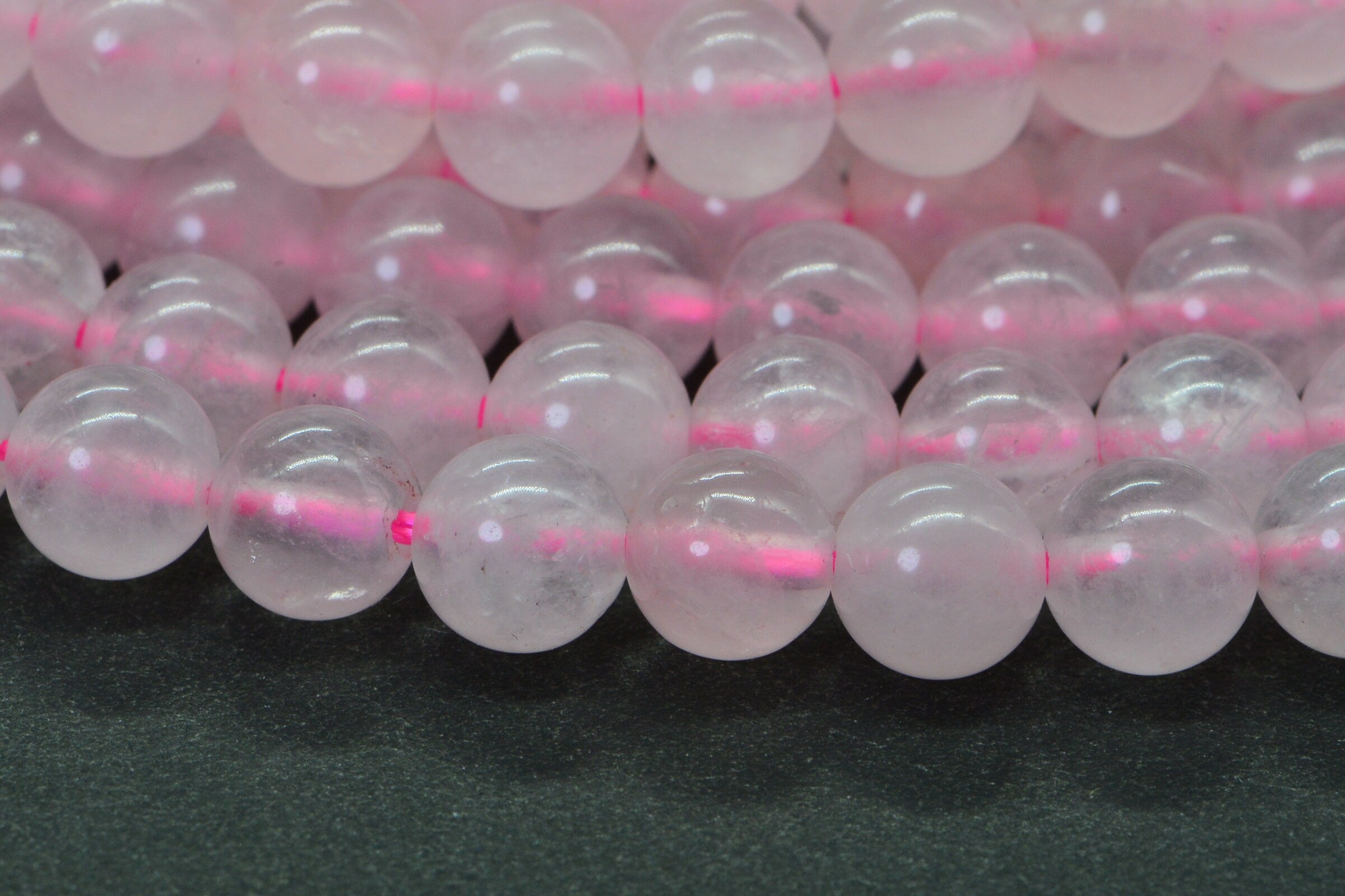 Pink Rose Quartz Beads: 6mm Round Gemstone, 15 3/4" Strand