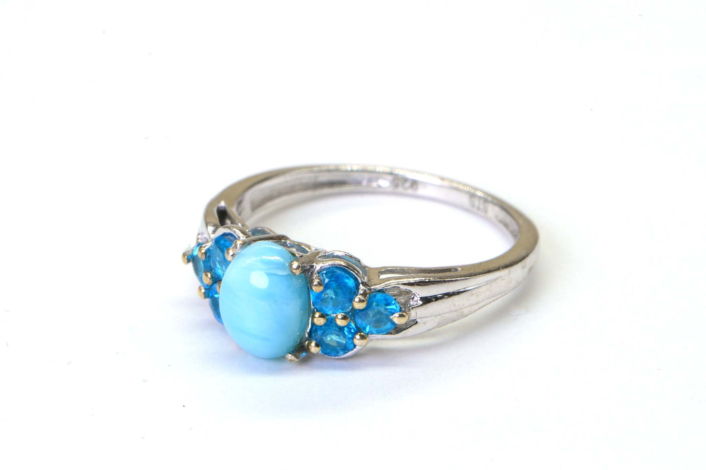 Larimar & Apatite Sterling Silver Ring, Size 6