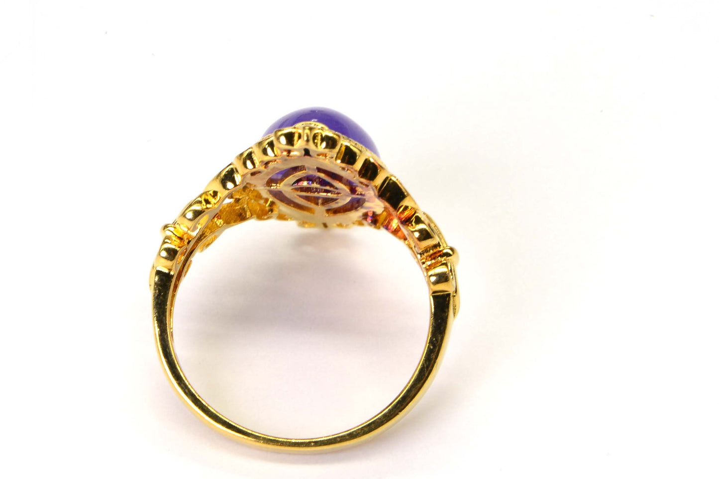 Marquise Purple Jade Cocktail Ring, 14K Gold Over Sterling Silver, Size 10