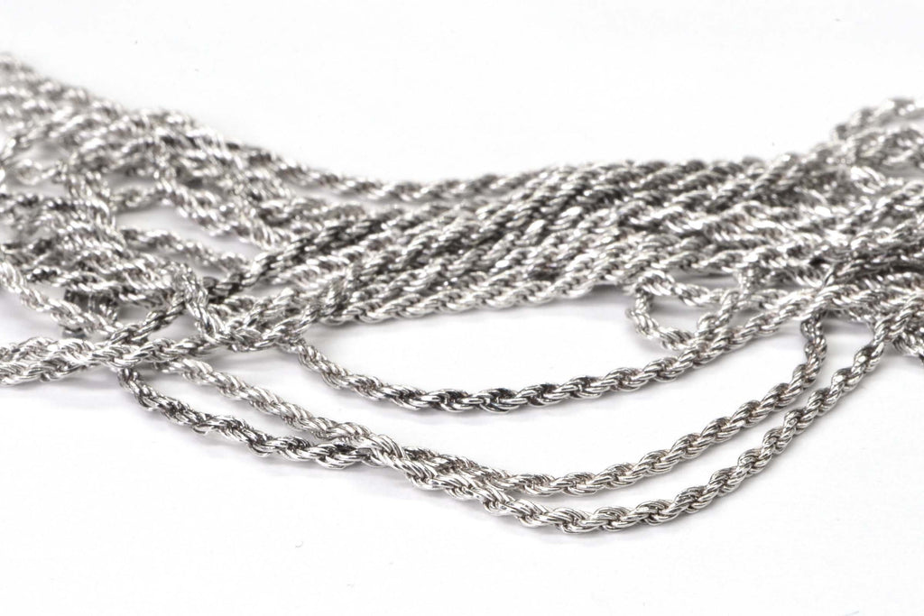 Diamond Cut Rope Chain Italian Sterling Silver Extra Long 60 Inch necklace