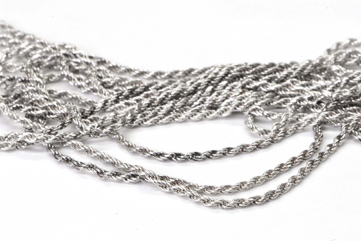 Diamond Cut Rope Chain Italian Sterling Silver Extra Long 60 Inch necklace