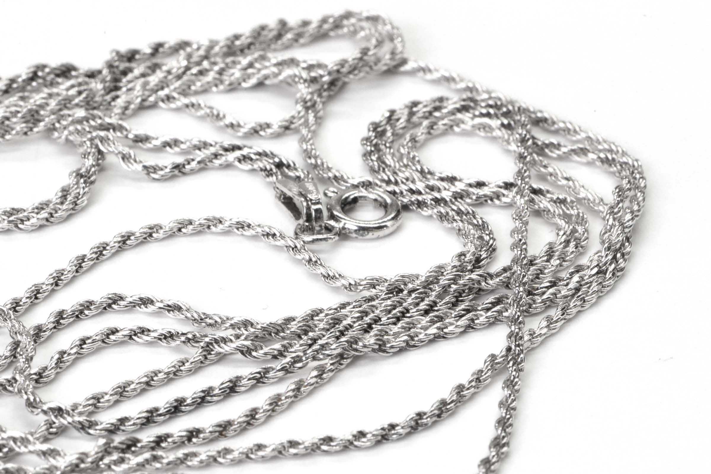 Diamond Cut Rope Chain Italian Sterling Silver Extra Long 60 Inch necklace