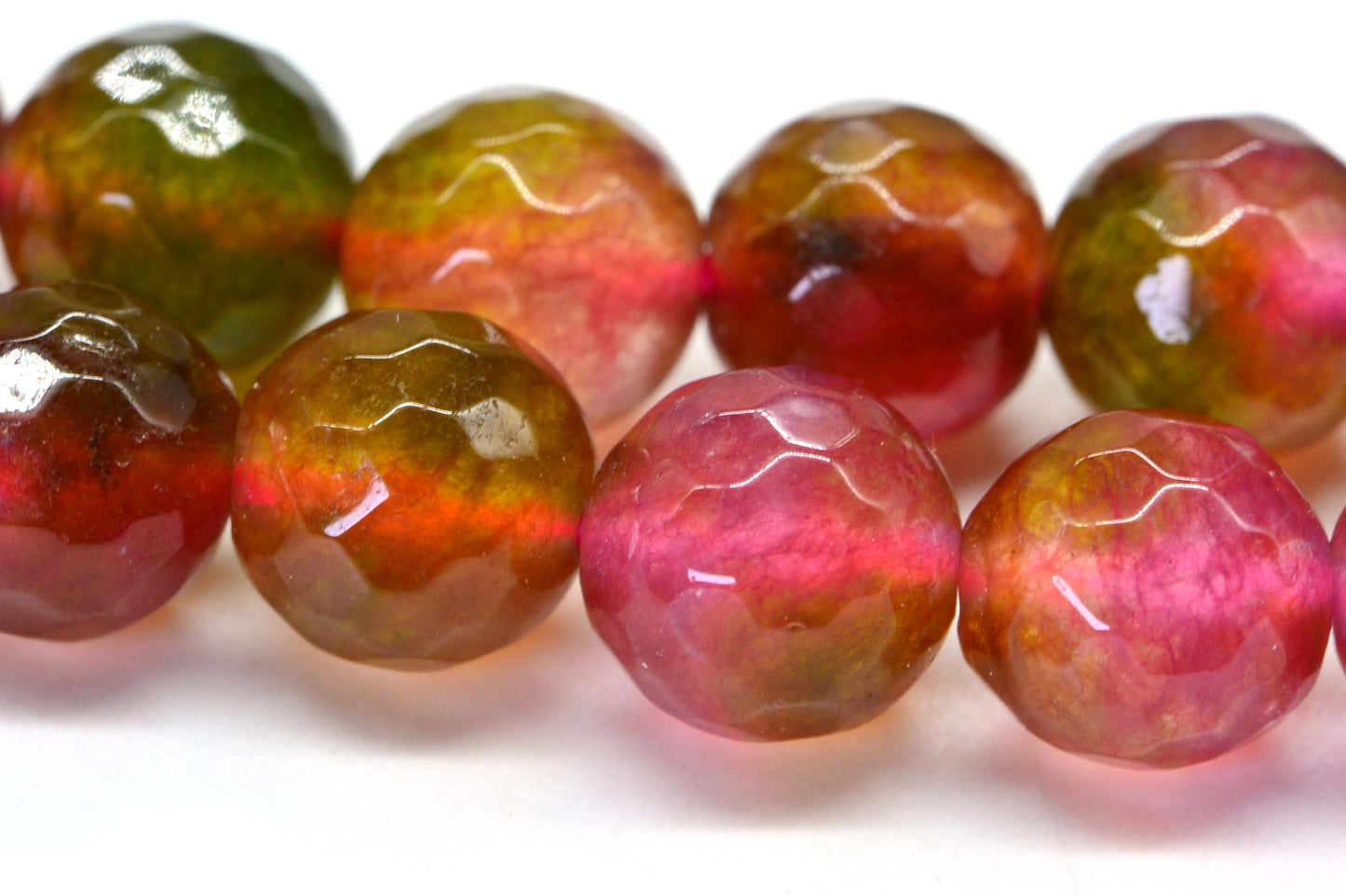 8mm Gleaming Watermelon Jade  Round Faceted  beads Natural Gemstone Beads Jewelry Making Supplies