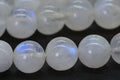 Rainbow Moonstone Blue Flash Round Beads Natural Gemstone