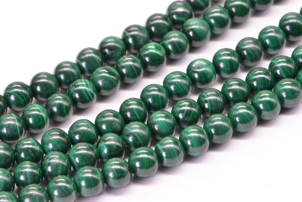 5mm Natural Malachite Beads: Round Gemstone Jewelry Supplies