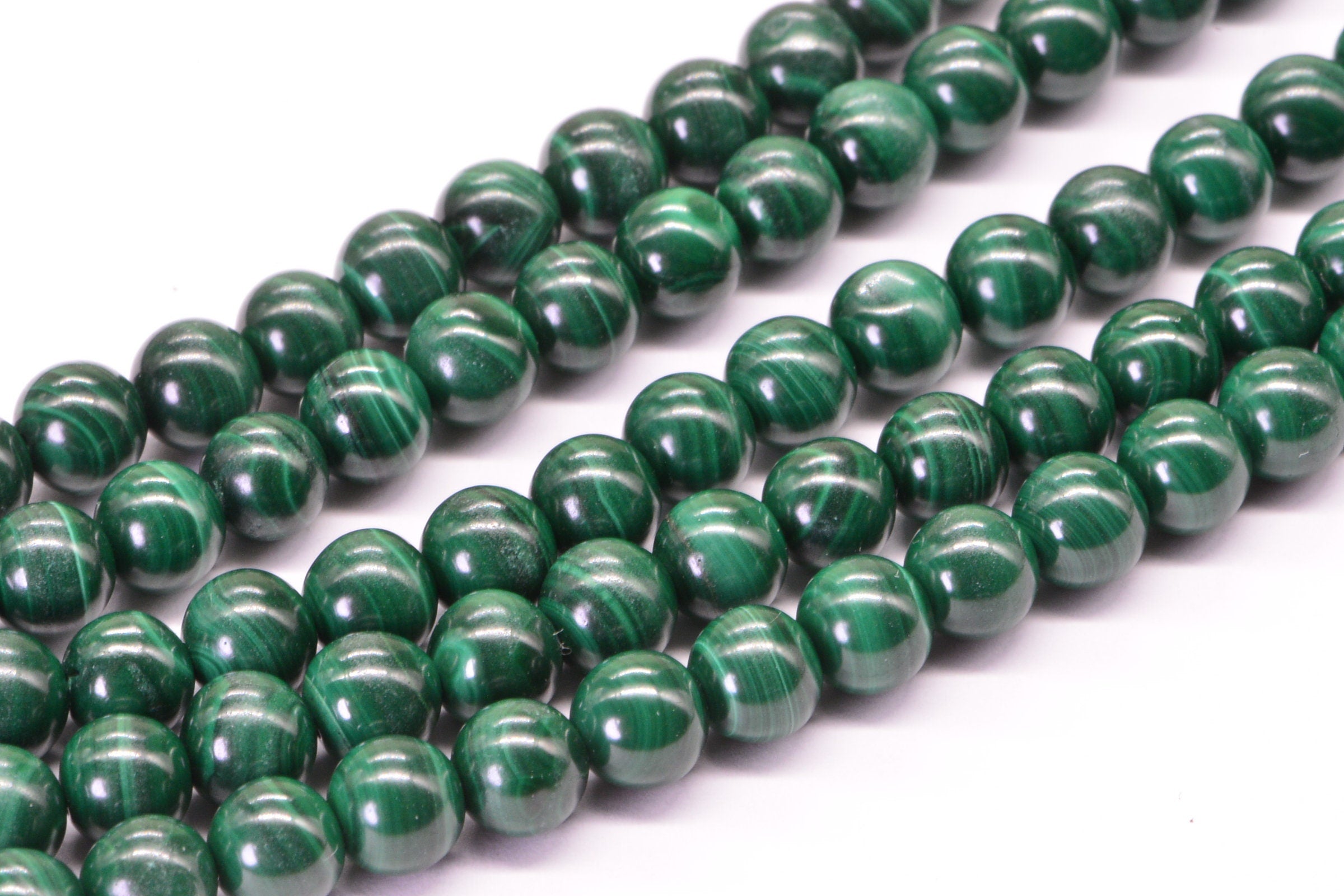 5mm Natural Malachite Beads: Round Gemstone Jewelry Supplies