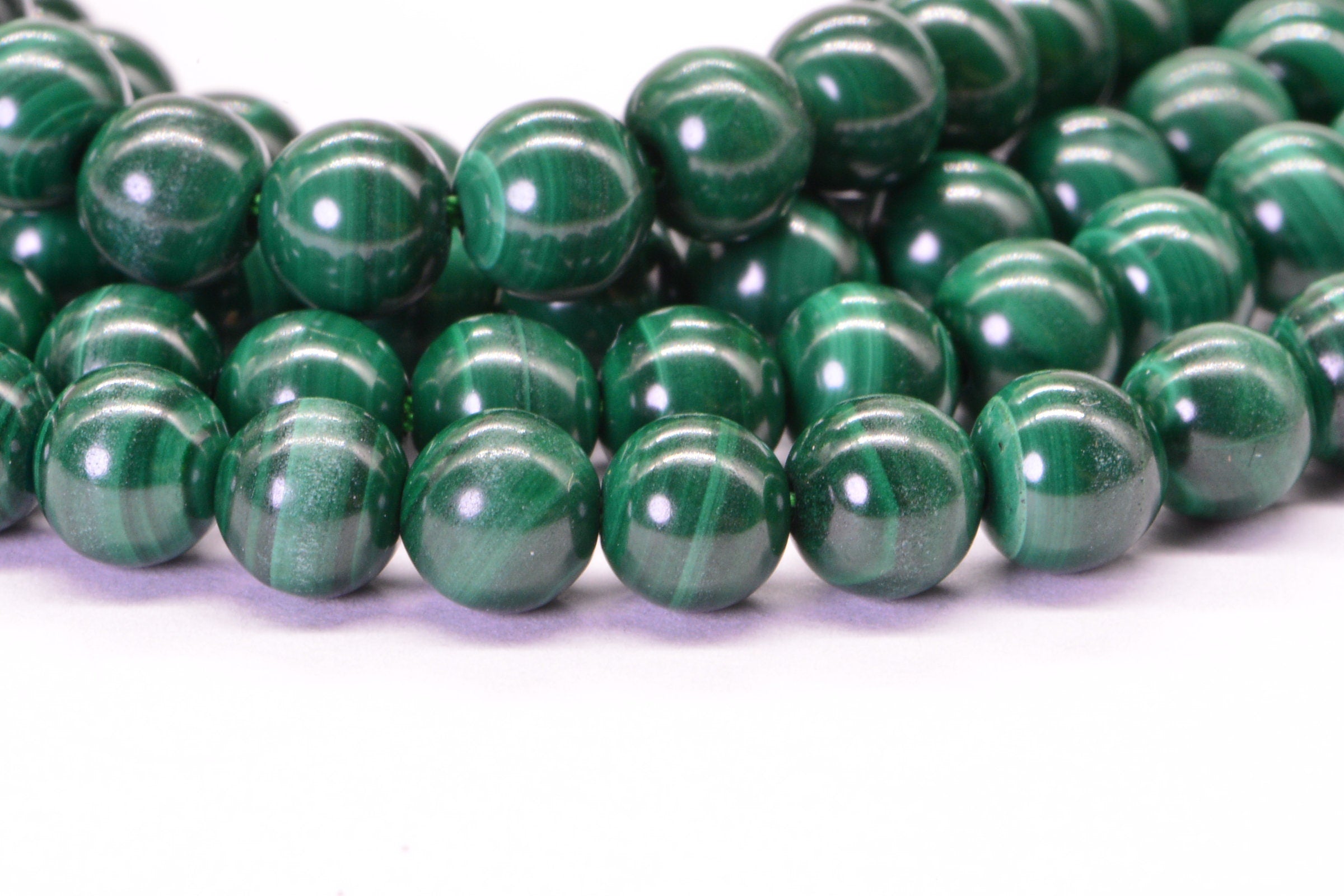5mm Natural Malachite Beads: Round Gemstone Jewelry Supplies