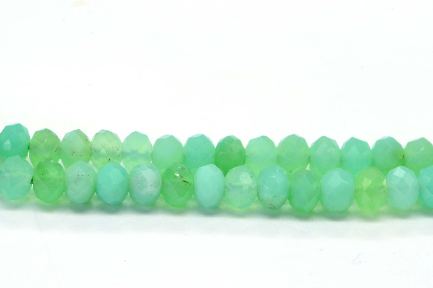 3mm Chrysoprase Faceted Rondelle Beads half strand