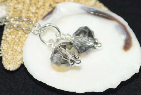 Fire Fished Smoky Crystal Gem Gut Rondelle Wire Wrapped- Add Dangles