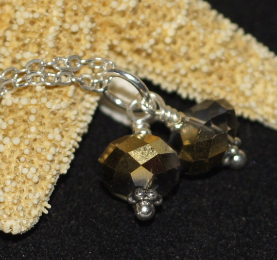 Fire Fished Smoky Crystal Gem Gut Rondelle Wire Wrapped- Add Dangles