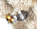 Fire Fished Smoky Crystal Gem Gut Rondelle Wire Wrapped- Add Dangles