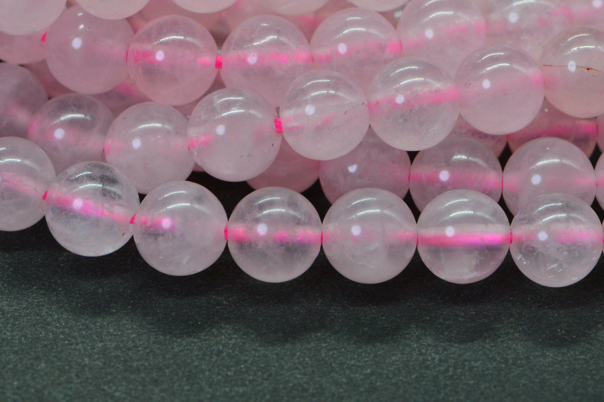 Pink Rose Quartz Beads: 6mm Round Gemstone, 15 3/4" Strand