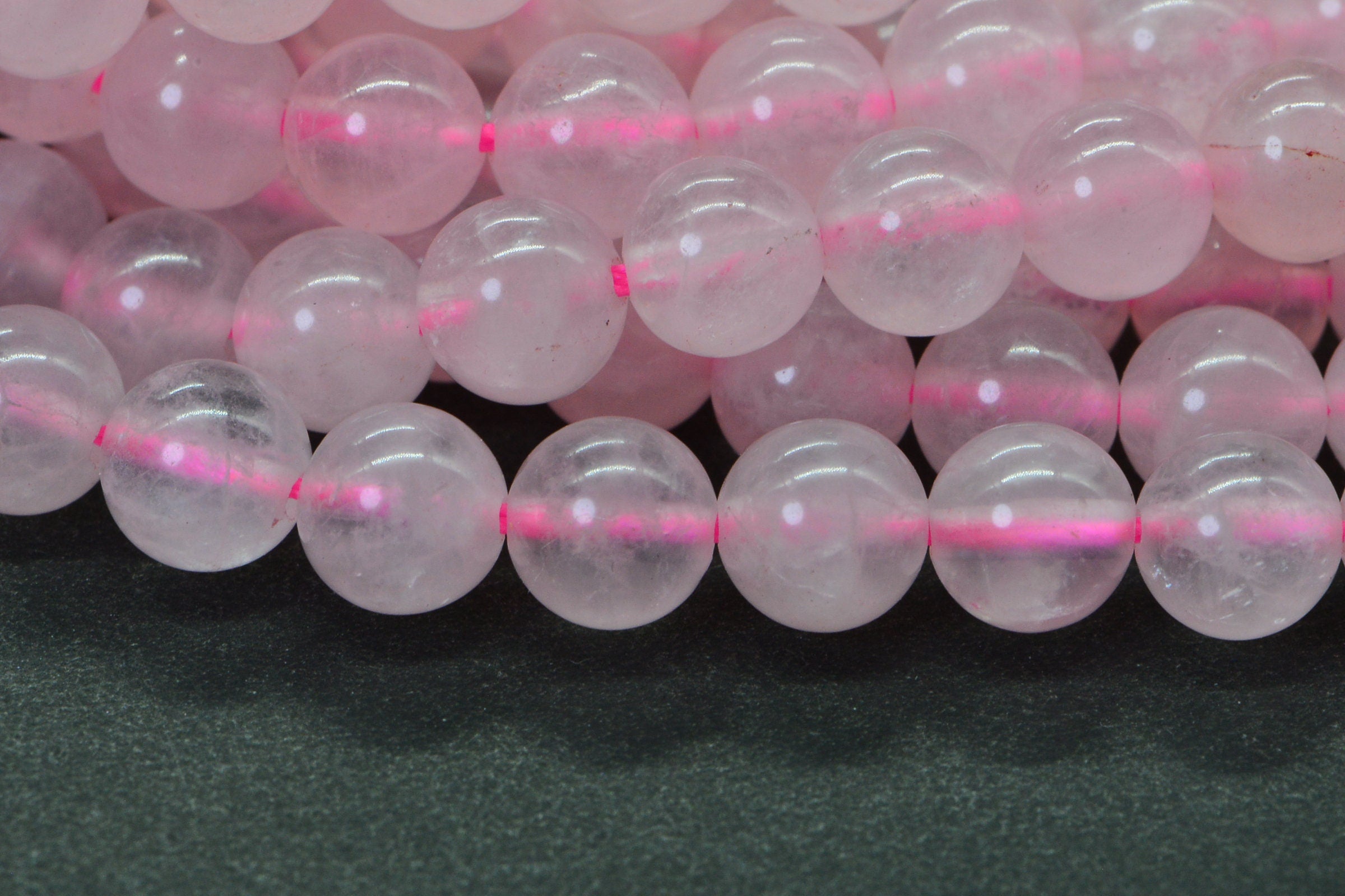 Pink Rose Quartz Beads: 6mm Round Gemstone, 15 3/4" Strand