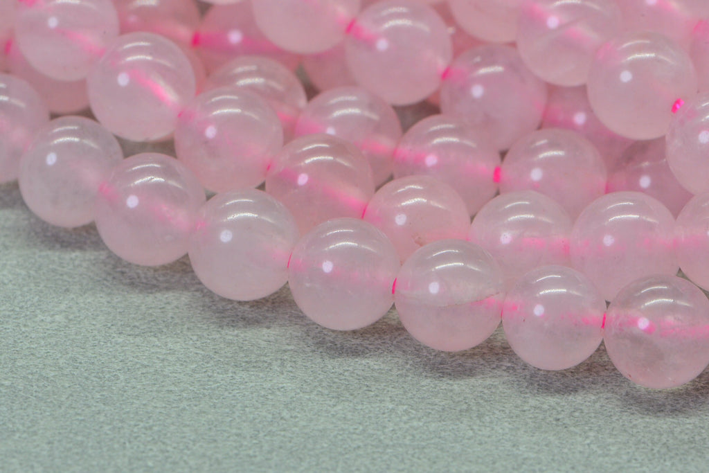 Pink Rose Quartz Beads: 6mm Round Gemstone, 15 3/4" Strand